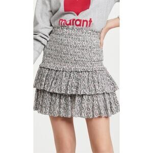 Isabel Marant �toile 'Naomi' Grey Floral Print Cotton Skirt Size 34